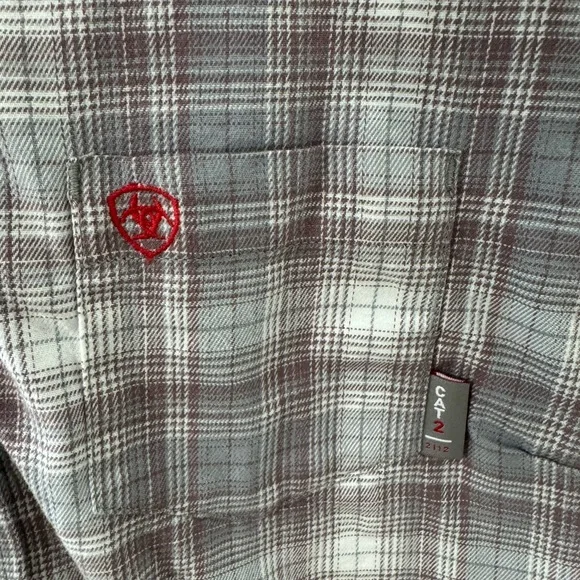 Ariat women's Casual Plaid Shirt - Gray and purple FR - Picture 4 of 5